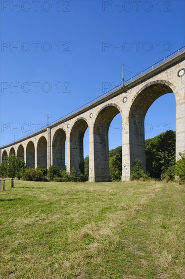 Railway viaduct, Altenbeken viaduct, sand-lime bridge, Altenbeken, East Westphalia-Lippe, North Rhine-Westphalia, Germany, Europe
