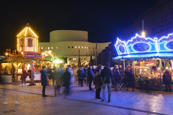 Christmas market at the Schauspielhaus, Duesseldorf, North Rhine-Westphalia, Germany, Europe