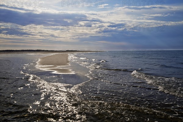 Meeting of the North Sea and the Baltic Sea at Grenen Point, Skagen, Denmark, Scandinavia, Europe