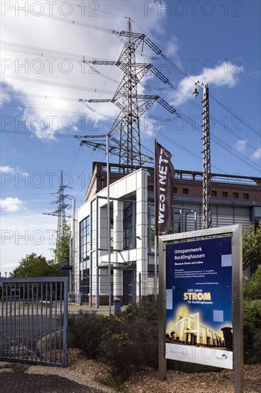 Recklinghausen transformer station, heritage-protected building, Route der Industriekultur and is both a transformer station and a museum, Museum Strom und Leben, Recklinghausen, North Rhine-Westphalia, North Rhine-Westphalia, Germany, Europe