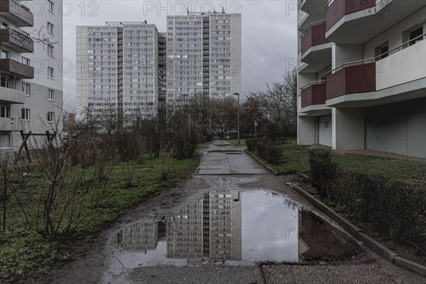 Apartment blocks in the Marzahn district, photographed in Berlin, 01.02.2023., Berlin, Germany, Europe