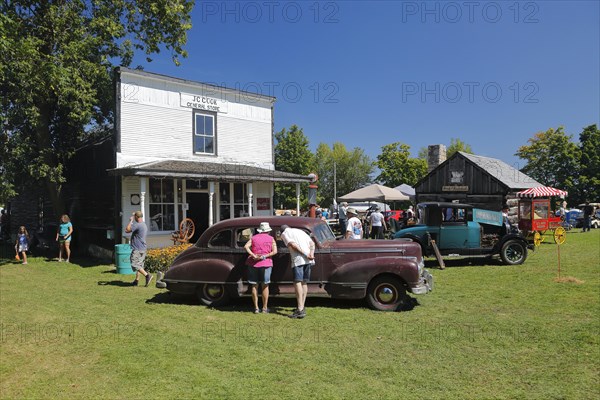 Vintage cars, farmland antique event, Province of Quebec, Canada, North America