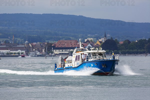 Police boat 24 of the water police on Lake Constance, Constance, Baden-Wuerttemberg, Germany, Europe