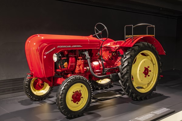 Porsche Diesel Tractor Standard 218, Year of Construction 1959, Porsche Museum, Vintage Tractor, Car Museum, Stuttgart, Baden-Wuerttemberg, Germany, Europe