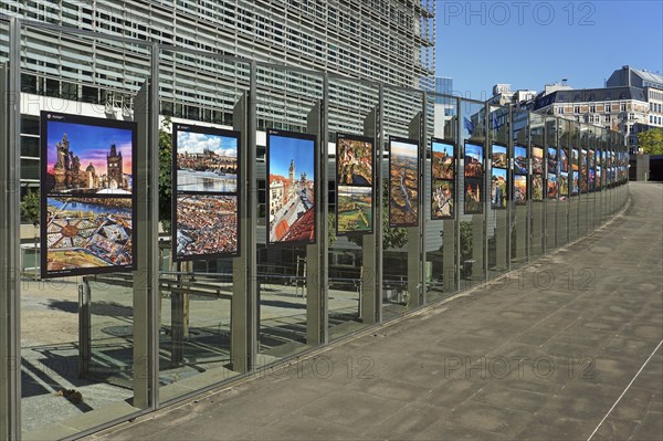 Pictures of the Czech Republic in front of Berlaymont building, seat of the European Commission, Brussels, Belgium, Europe