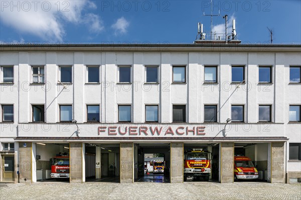 Fire station of the professional fire brigade, Nordhausen, Thuringia, Germany, Europe