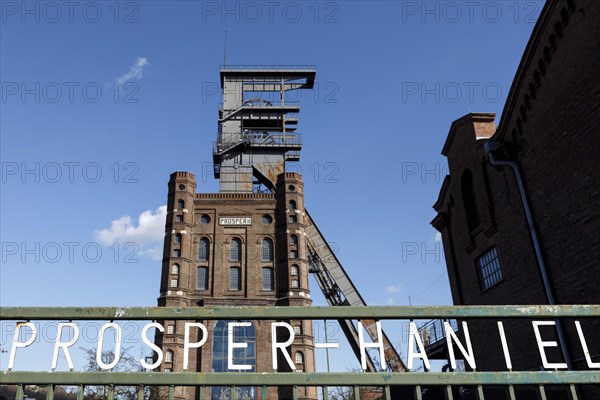 Malakoff tower above shaft 2 of Prosper Handel colliery, Bottrop, North Rhine-Westphalia, Germany, Europe