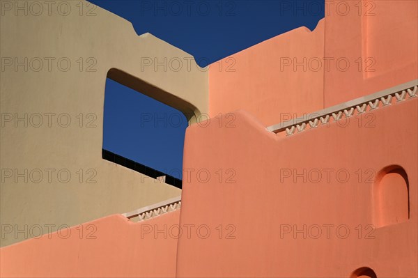 Colourful houses in Mina District, Mia Park, Old Port Doha, Qatar, Asia