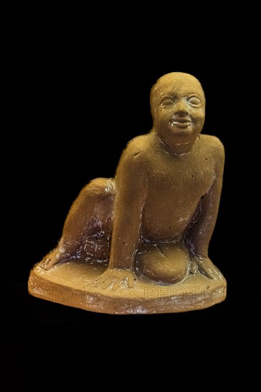 Figure of a naked crawling child, 425-400 BC, Archaeological Museum in the former Order of St John Hospital, 15th century, Old Town, Rhodes Town, Greece, Europe