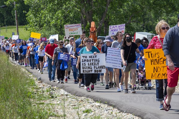 Oxford, Michigan USA, 11 June 2022, Hundreds rallied for tighter gun control laws in the town where four students were shot and killed at Oxford High School in November 2021. It was one of many rallies organized by March for Our Lives across the country protesting gun violence and mass shootings. The Oxford rally was organized by the student group No Future Without Today