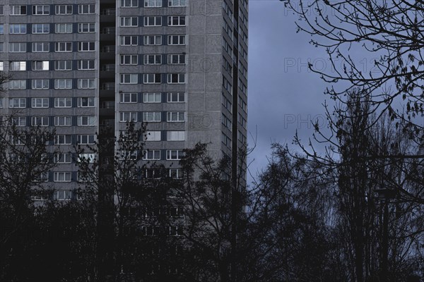 Apartment blocks in the Marzahn district, photographed in Berlin, 01.02.2023., Berlin, Germany, Europe