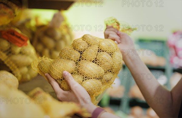 Potatoes in the supermarket., Radevormwald, Germany, Europe