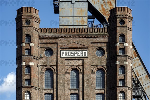 Malakoff tower above shaft 2 of Prosper Handel colliery, Bottrop, North Rhine-Westphalia, Germany, Europe