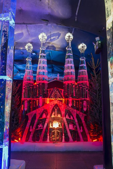 Sagrada Familia, Ice Sculpture Festival, Zwolle, Province of Overijssel, Netherlands