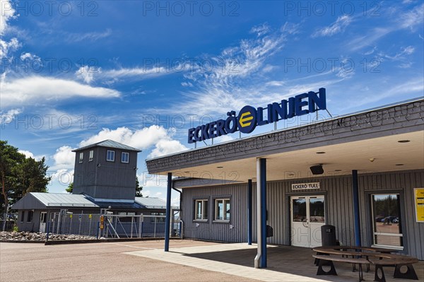 Finnish shipping company, Eckeroe Linjen ferry terminal, Eckeroe, Fasta Aland, Aland Islands, Aland Islands, Finland, Europe