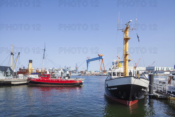 Museum ships at the Schifffahrtsmuseum, Kiel, Schleswig-Holstein, Germany, Europe