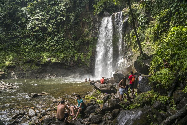 Chutes du Carbet waterfall in Guadeloupe National Park, Basse-Terre, Guadeloupe, France, North America