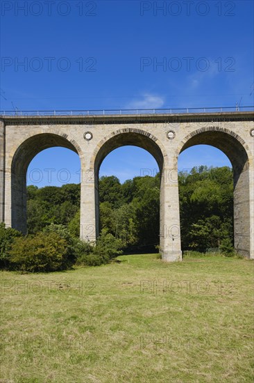 Railway viaduct, Altenbeken viaduct, sand-lime bridge, Altenbeken, East Westphalia-Lippe, North Rhine-Westphalia, Germany, Europe