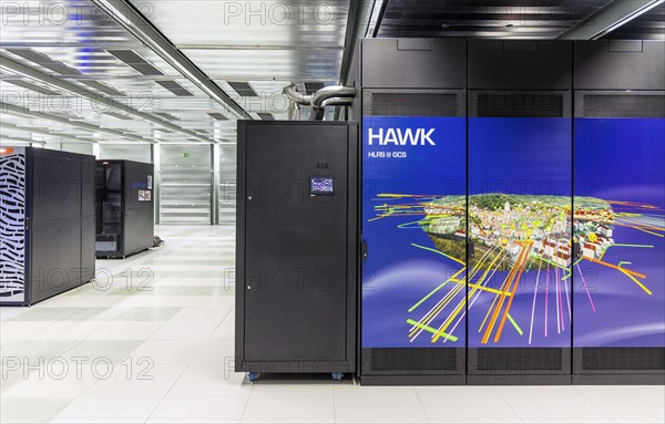 University computer centre, HAWK high-performance computer, one of the fastest computers in the world. High Performance Computing Centre of the University HLRS, Stuttgart, Baden-Wuerttemberg, Germany, Europe