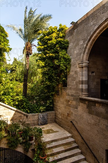 Hostel of the French, Knights Street in Old Town from the time of the Order of St. John, only surviving 16th century street in late Gothic style, Oddos Ippoton, Rhodes Town, Greece, Europe