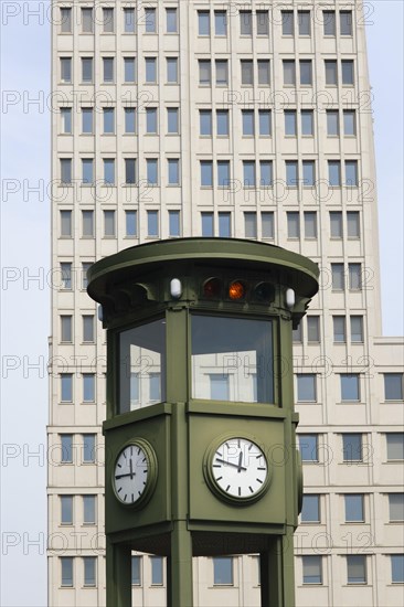 Historic traffic lights at Potsdamer Platz, Berlin, Germany, Europe