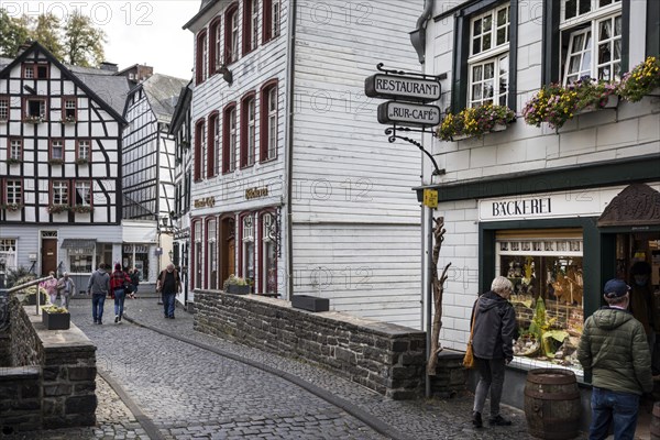 Historic Old Town, Half-Timbered Houses, Northern Eifel, Eifel, Monschau, North Rhine-Westphalia, North Rhine-Westphalia, Germany, Europe