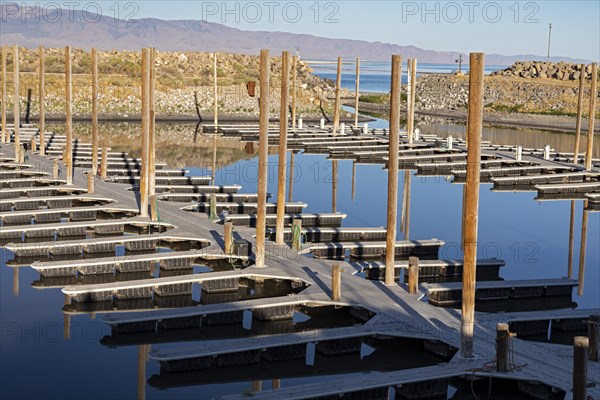 Magna, Utah, The marina at Great Salt Lake State Park, which cannot be used because the lake water level has fallen too low