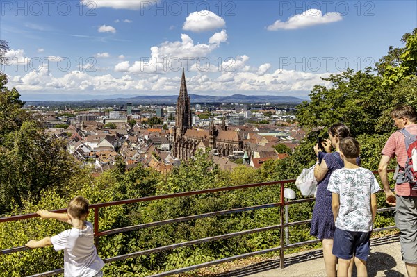 City view with cathedral, Freiburg im Breisgau, Baden-Wuerttemberg, Germany, Europe