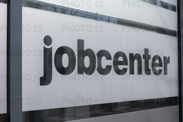 Sign and logo jobcenter, Hagen, North Rhine-Westphalia, Germany, Europe