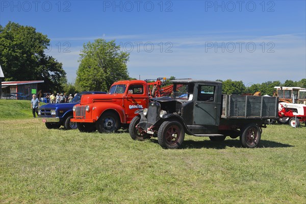 Vintage cars, farmland antique event, Province of Quebec, Canada, North America