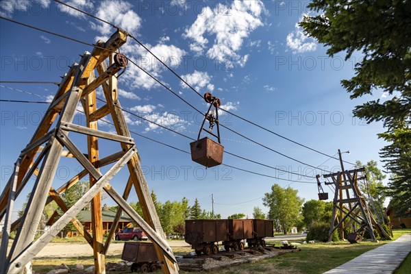 Encampment, Wyoming, The Grand Encampment Museum highlights the mining, ranching, and logging history of the town. A 16-mile aerial tramway, the longest in the world, was built in 1902 to carry ore from the Ferris-Haggarty mine to the smelter in Encampment