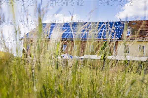 Large inn with solar roof in Bavaria., Baiernrain, Germany, Europe