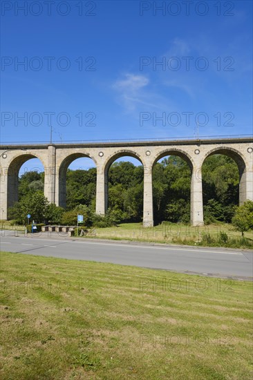 Railway viaduct, Altenbeken viaduct, sand-lime bridge, Altenbeken, East Westphalia-Lippe, North Rhine-Westphalia, Germany, Europe