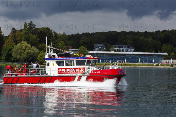 Workboat of the oil defence in operation on Lake Constance, a total of four new speedboats ensure the protection of the important drinking water reservoir, Constance, Baden-Wuerttemberg, Germany, Europe