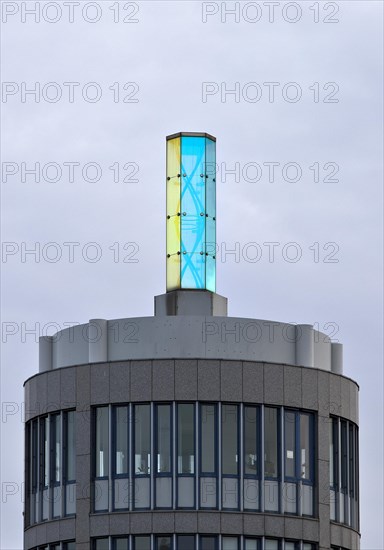 Practice clinic in the Haubrichforum with double helix of DNA on the roof, Neumarkt, Cologne, North Rhine-Westphalia, Germany, Europe