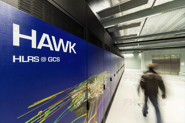 University computer centre, HAWK high-performance computer, one of the fastest computers in the world. High Performance Computing Centre of the University HLRS, Stuttgart, Baden-Wuerttemberg, Germany, Europe