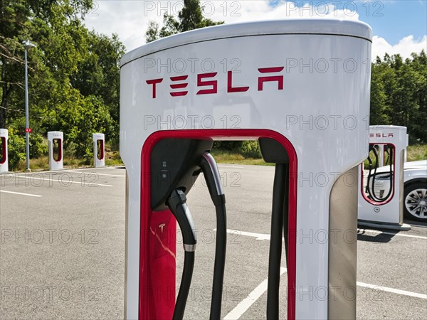 Tesla charging stations for electric vehicles, Supercharger, electric charging station, Sweden, Europe