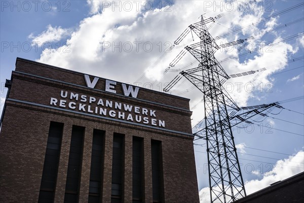 Recklinghausen transformer station, heritage-protected building, Route der Industriekultur and is both a transformer station and a museum, Museum Strom und Leben, Recklinghausen, North Rhine-Westphalia, North Rhine-Westphalia, Germany, Europe