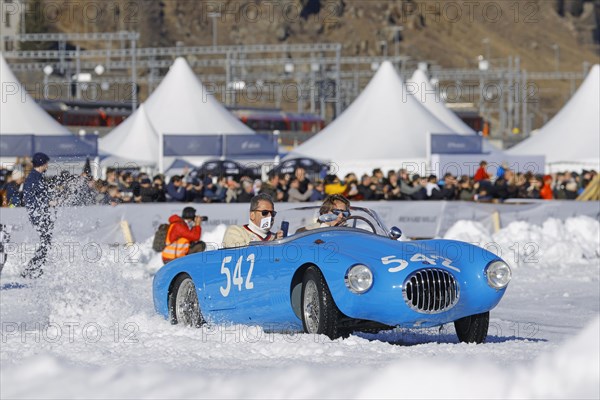 Osca MT4 1500 on the frozen lake, built 1954, The ICE, St. Moritz, Engadin, Switzerland, Europe