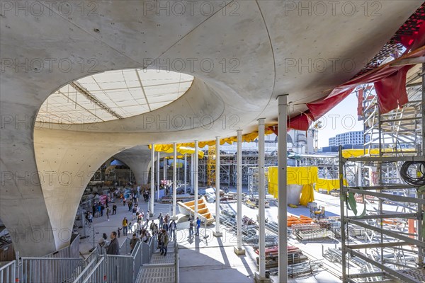 Stuttgart 21, construction site of the new main station, concrete chalice pillar, 38 of these artistic pillars will support the station roof, open construction site days, Stuttgart, Baden-Wuerttemberg, Germany, Europe