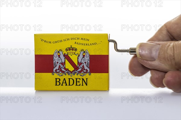 Music box with the Badnerlied, national anthem of the Badener, studio recording, Baden-Wuerttemberg, Germany, Europe