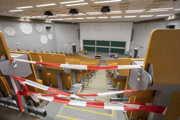 Lecture hall closed due to Corona, Dortmund University of Technology, TU, study, campus, Dortmund, North Rhine-Westphalia, Germany, Europe