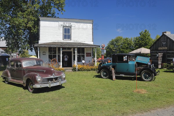 Vintage cars, farmland antique event, Province of Quebec, Canada, North America