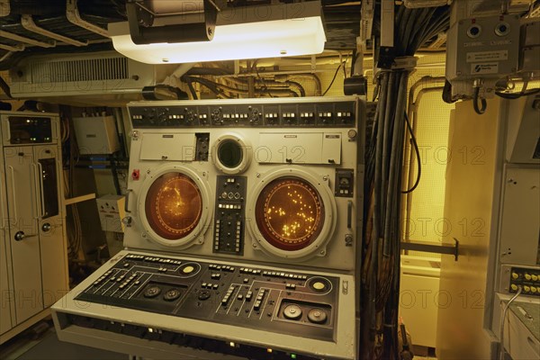 Radar room Guided missile frigate Hr. Ms. De Ruyter, former warship of the Dutch Navy, Naval Museum, Den Helder, Province of North Holland, Netherlands