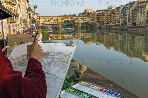 Street Artists near Ponte Vecchio Florence Italy