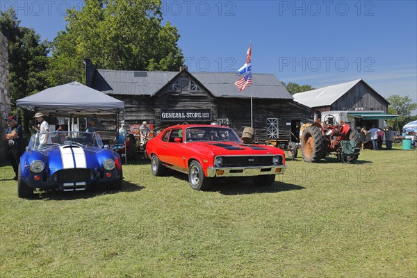 Vintage cars, farmland antique event, Province of Quebec, Canada, North America