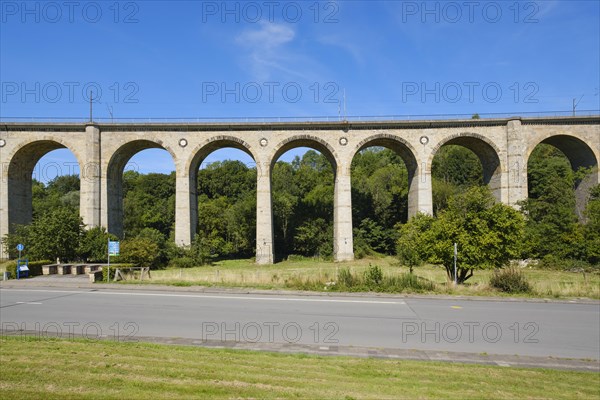 Railway viaduct, Altenbeken viaduct, sand-lime bridge, Altenbeken, East Westphalia-Lippe, North Rhine-Westphalia, Germany, Europe