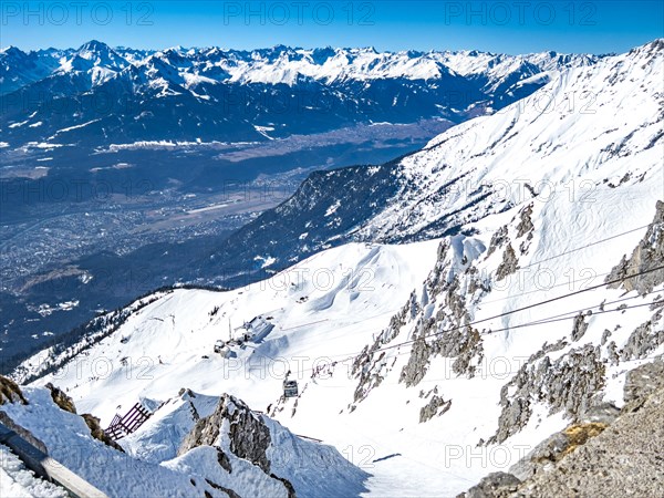 Ascent with the Hafelekarbahn, Nordkette ski area Innsbruck, Tyrol