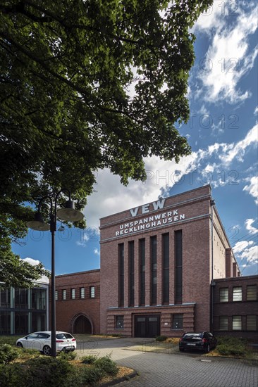 Recklinghausen transformer station, heritage-protected building, Route der Industriekultur and is both a transformer station and a museum, Museum Strom und Leben, Recklinghausen, North Rhine-Westphalia, North Rhine-Westphalia, Germany, Europe