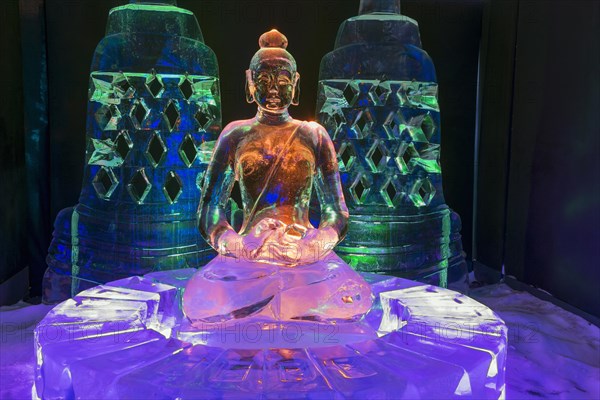 Buddha, Ice Sculpture Festival, Zwolle, Province of Overijssel, Netherlands